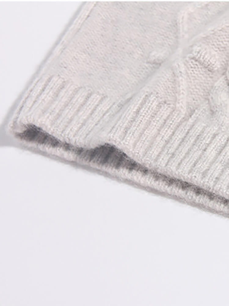 Kids Cable Knit Cashmere Turtleneck Sweater Warm Winter Pullover